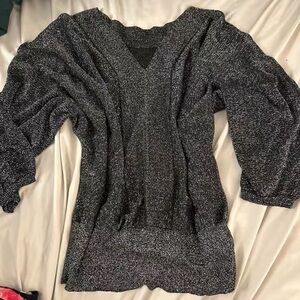 Black shimmery sheer blouse M